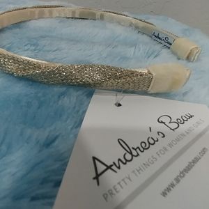 Andrea's Beau Antique Gold/Taupe/Cream Sparkle Headband